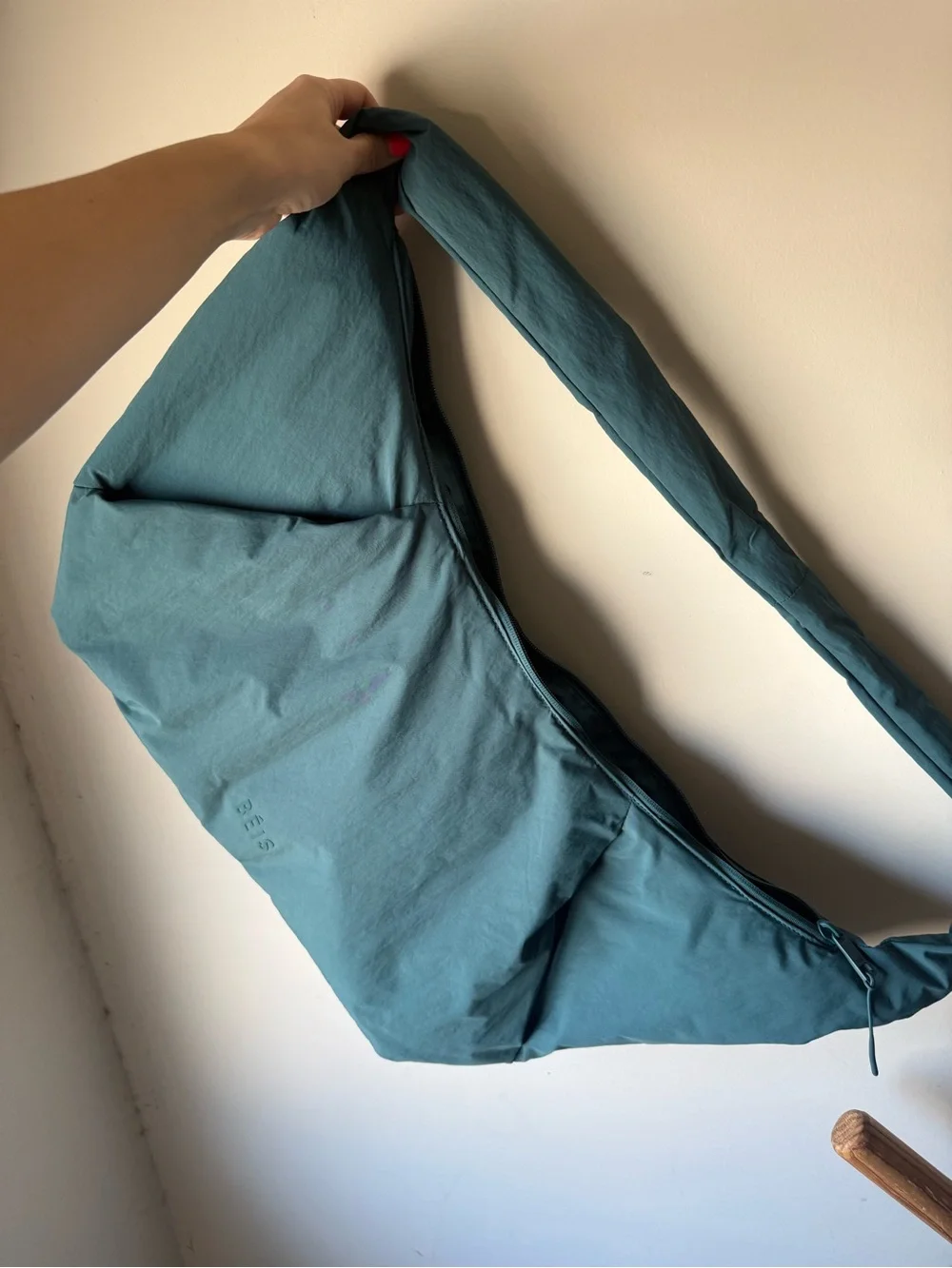 BEIS The oversized crescent catchall in teal